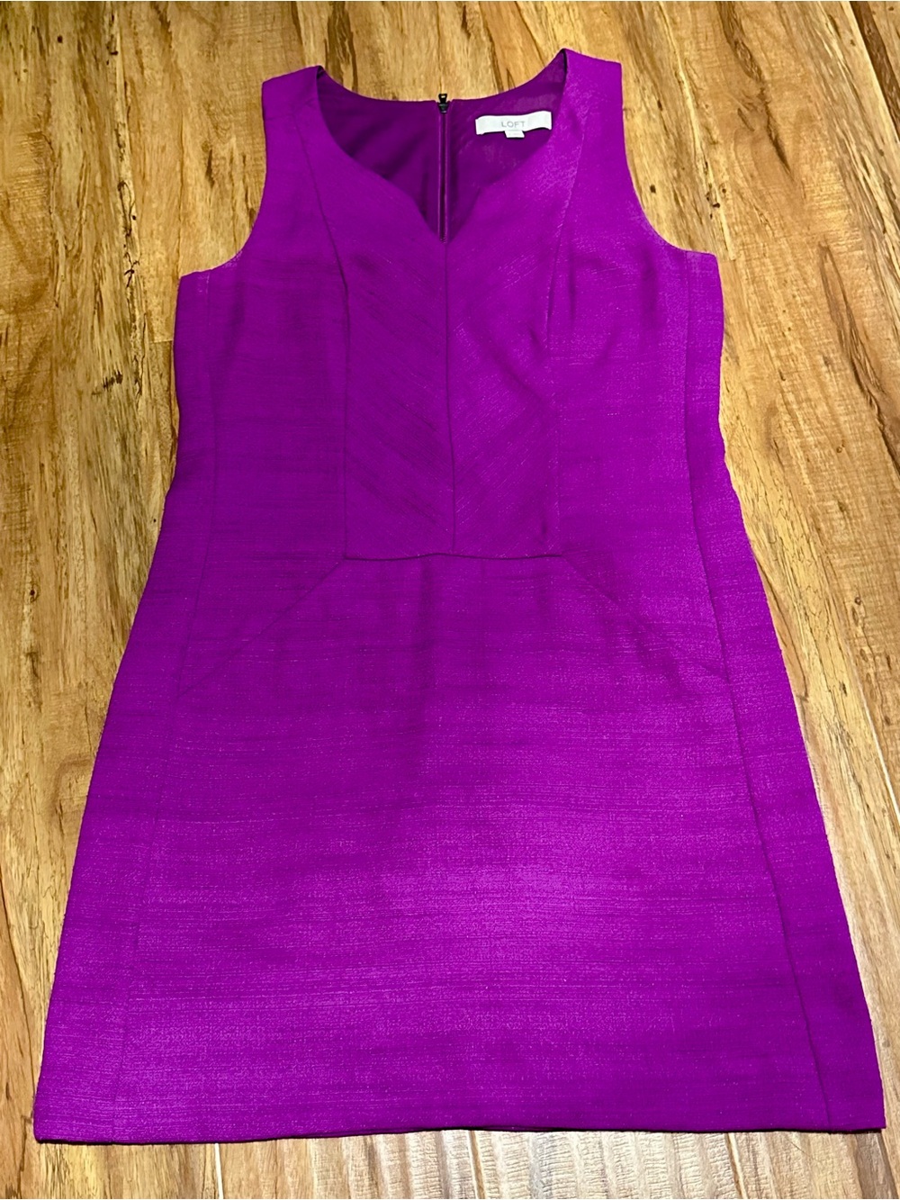 LOFT Vibrant Purple Sleeveless Midi Sheath Dress